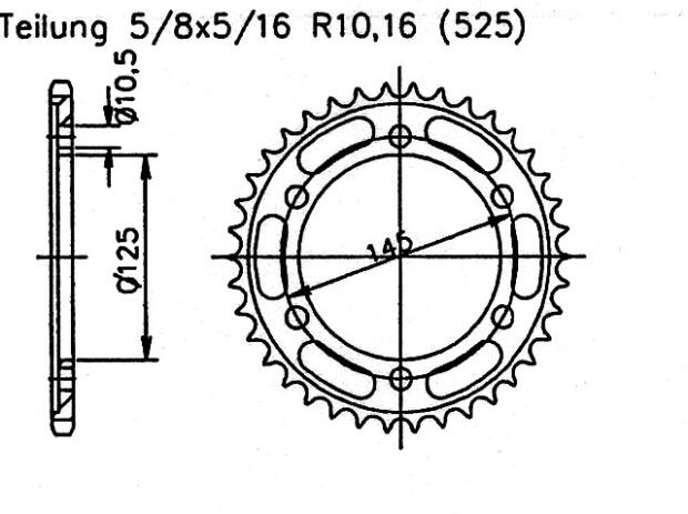 Kettenrad 43 Zähne für Yamaha TDM 850 4TX 99-01