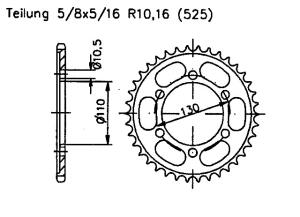 Yamaha 600 YZF-R6 USA 06-11 rear sprocket 45 teeth