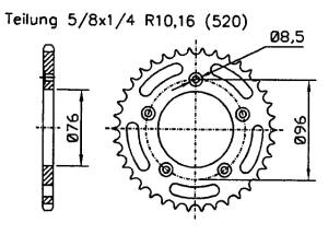 Cagiva 125 Planet 3-Speichenrad 97-98 rear sprocket 43 teeth