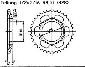 MZ 251 Saxon 70-89 Kettenrad 48 Zähne