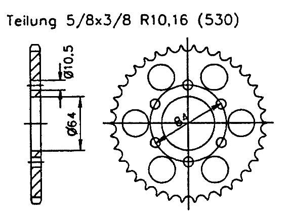Suzuki 400 GS LT 81 rear sprocket 43 teeth