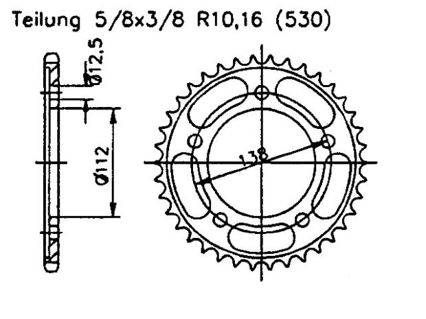 Honda 1300 CB SA-A 2010 rear sprocket 39 teeth