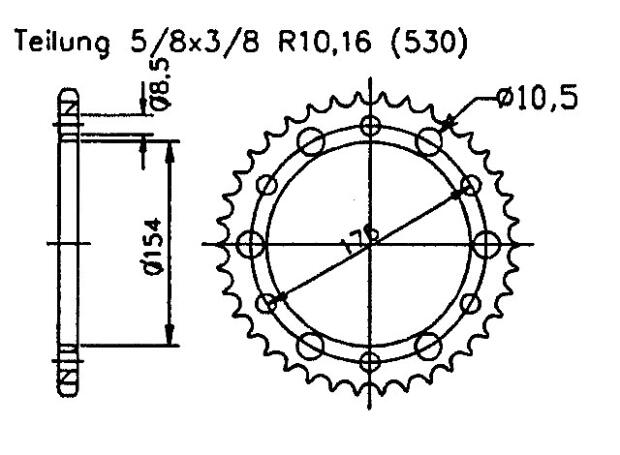 Honda 750 VFR F Interceptor USA 90-97 rear sprocket 43 teeth