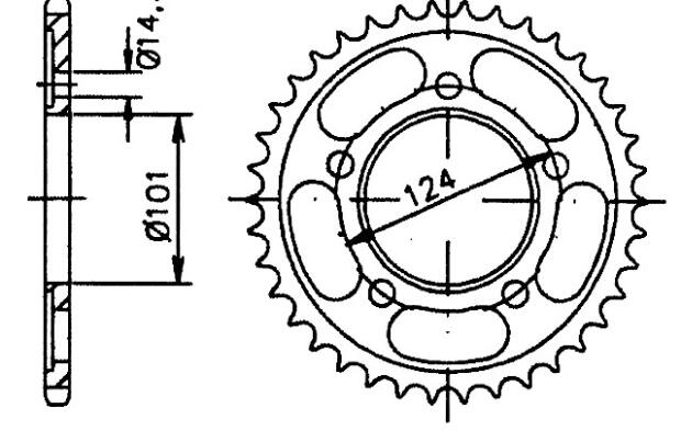 KTM 990 Superduke 05-10 rear sprocket 38 teeth