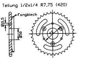 Honda 50 NSR H,J AC 10 Japan  rear sprocket 40 teeth