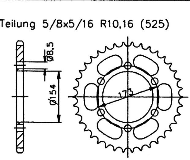 Aprilia 1000 Futura RST 01-04 rear sprocket 43 teeth