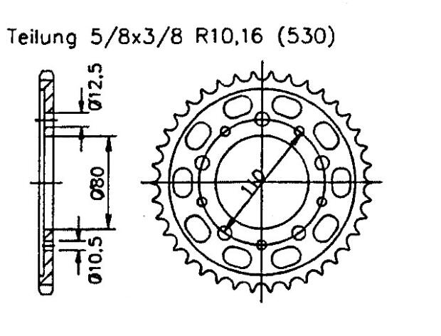 Triumph 900 Trident 91-95 rear sprocket 46 teeth