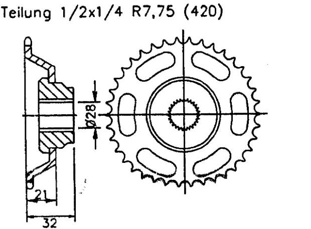 Aprilia 50 AF-1 Europa-Futura 92 rear sprocket 43 teeth