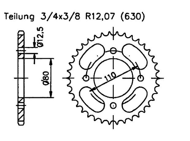 Honda 750 CB KZ,FZ RC01 79-80 Kettenrad 38 Zähne