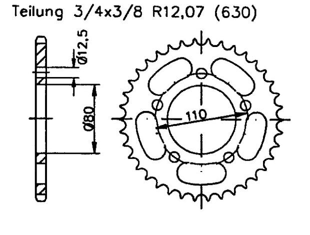 Honda 1000 CBX ZA (CB 1) SC03 78-79 Kettenrad 35 Zähne