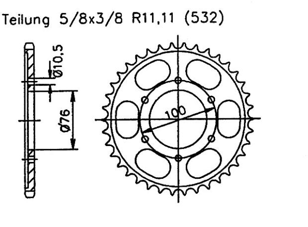 Suzuki 1100 GSX-R WP,WR 93-94 Kettenrad 42 Zähne