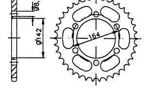 Hyosung 650 GT R Sporttouring 05-08 rear sprocket 44 teeth