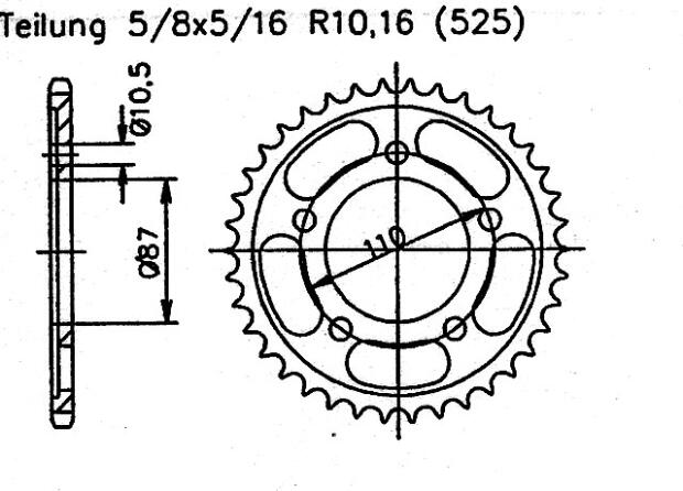 Suzuki 650 SV S K7/K8 USA 07-08 rear sprocket 44 teeth