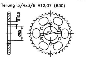 Kawasaki 750 ZX A1-A3 (GPz) USA 83-85 Kettenrad 38...