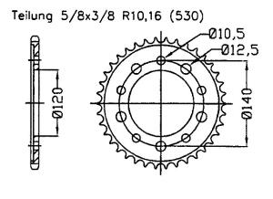 Suzuki 1250 GSX FA-L1 ST 11 Kettenrad 43 Zähne