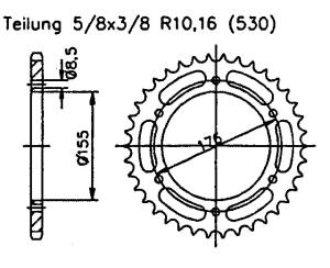 Triumph 1050 Speed ST 05-06 Kettenrad 42 Zähne