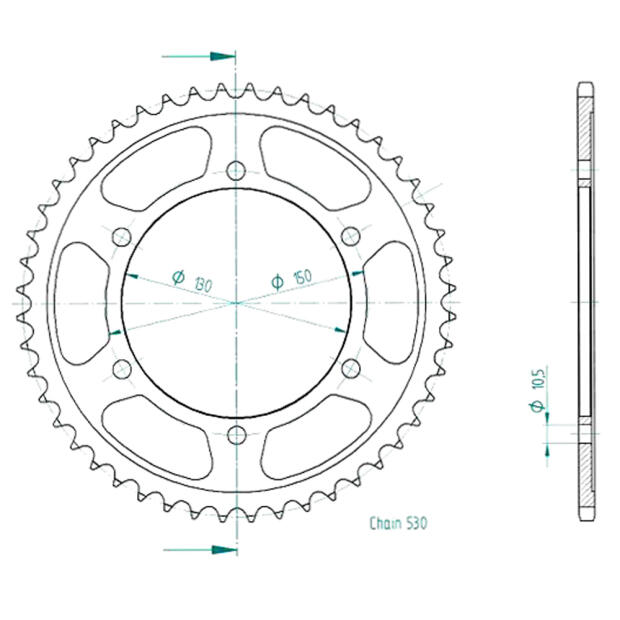 Yamaha 750 FZR (OW01) Chain 530 90-92 Kettenrad 46 Zähne