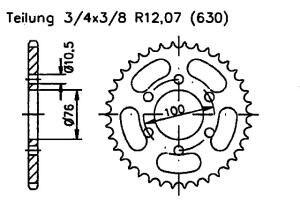 Suzuki 1100 GSX EZ,ESD 80-85 Kettenrad 42 Zähne