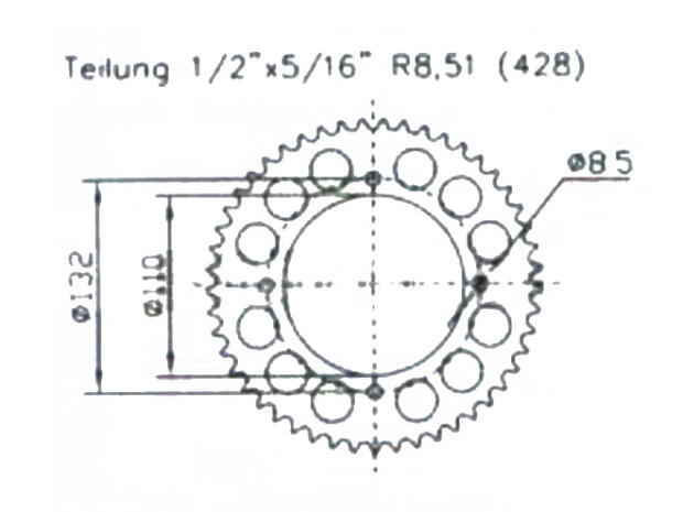 KTM 85 SX small wheels 03-10 rear sprocket 46 teeth