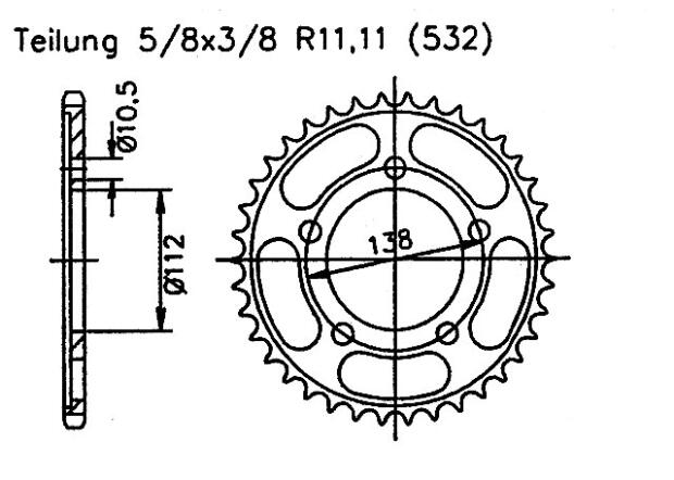 Yamaha 600 YZF-R6 USA 99-02 Kettenrad 48 Zähne