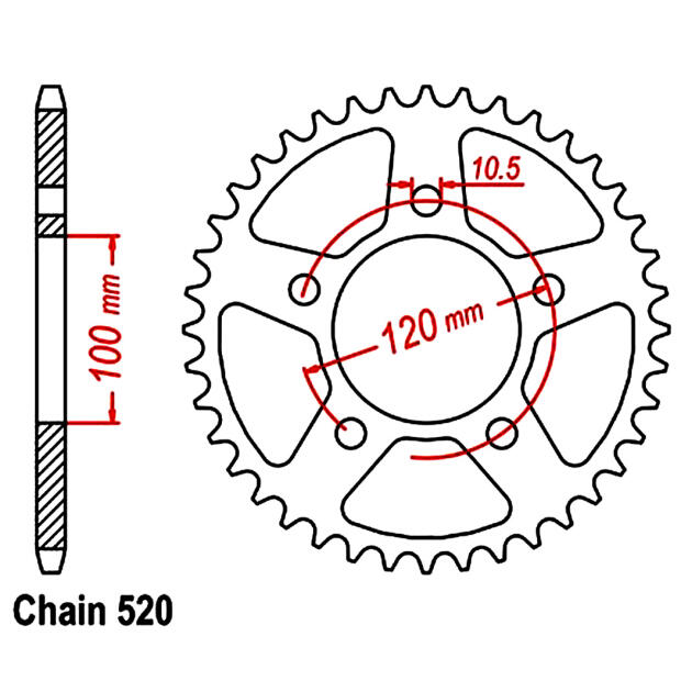 Kettenrad 47 Zähne für BMW 650 Xmoto 07-08