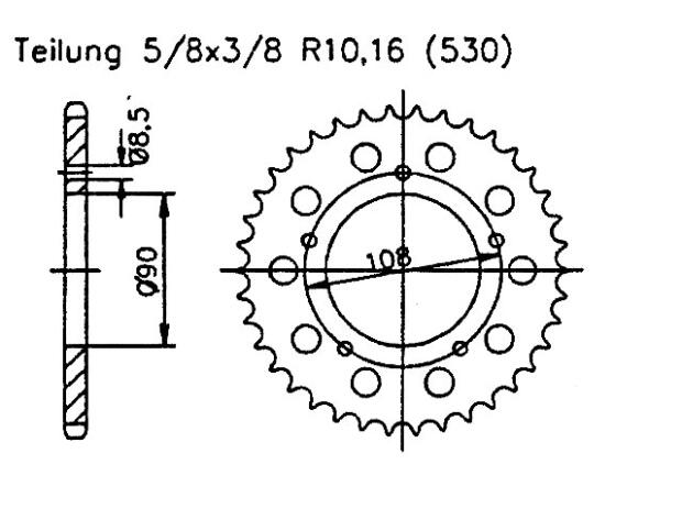 Ducati 600 Pantah 82 rear sprocket 38 teeth