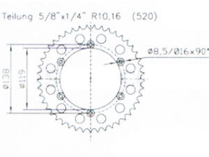 Kettenrad für Husaberg MX 501 6 Speed Zähnezahl 48