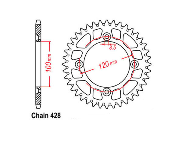 Betamotor 125 RR Enduro -10 Kettenrad 54 Zähne