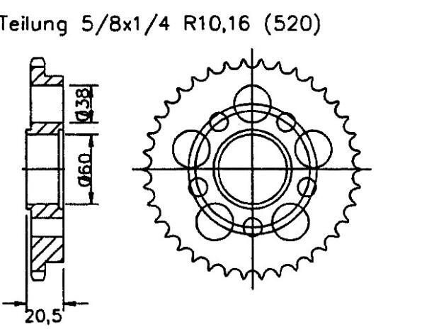 Ducati 800 Monster S2R 05-07 rear sprocket 42 teeth
