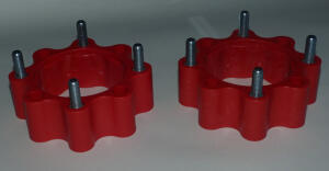 Spurverbreiterungen Quad ATV 156mm - 144mm Lochkreis vorne rot