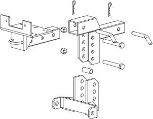 Swisher Montageadapter für ATV Schneeschild, Baggerschaufel, Anhängerkupplung