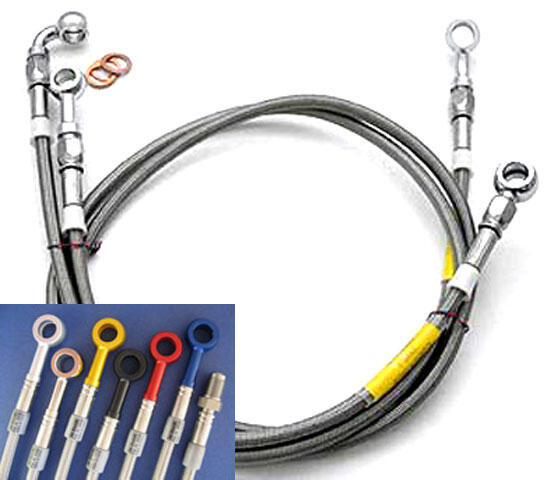 Bremsleitung Honda Varadero XL 125 V hinten ab Bj. 2003 mit ABE Stahlflex schwarz mit schwarzen Anschlüssen