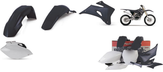 Yamaha WRF 250/450 Plastik Kotflügel Seitendeckel Kit schwarz