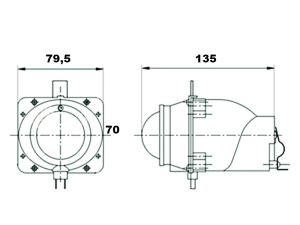 Scheinwerfer Ellipsoidscheinwerfer 12V15W