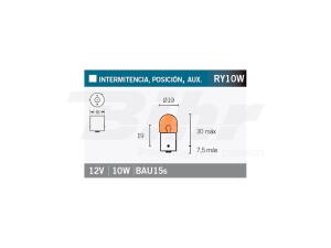 Glühlampe Blinker orange 12V10W BAU15s
