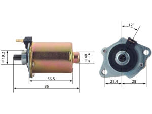 Anlasser für Honda SFX 50 / SH 50 Scoopy / SZX 50 X8R S/X Cross Sport