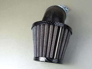 Luftfilter Tuning Anschluss 28/35mm 45Grad schräg im Carbon Design