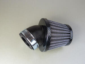 Luftfilter Tuning Anschluss 28/35mm 45Grad schräg im Carbon Design