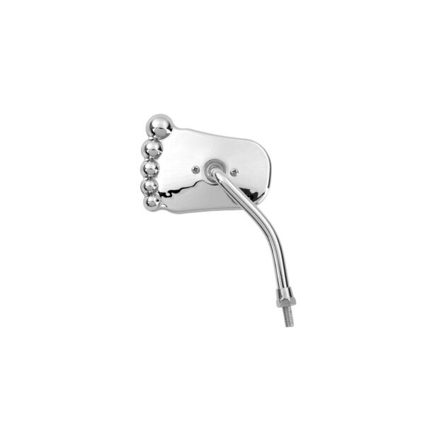 Rückspiegel Universal mit M8x1,25 Gewinde, rechts, chrom Fuß optik