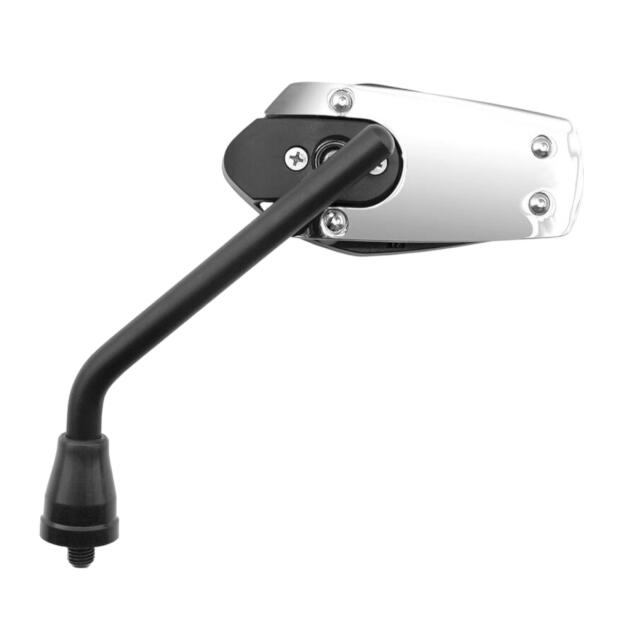 Rückspiegel Universal mit M10x1,25 Gewinde, links, chrom/schwarz