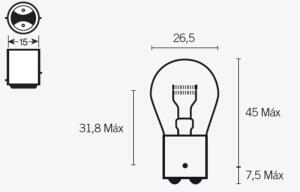 Glühbirne Rücklicht 12V21/5W BAY15d