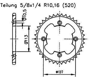 Kettenrad für Suzuki LTR 450 R Quadracer Z.35