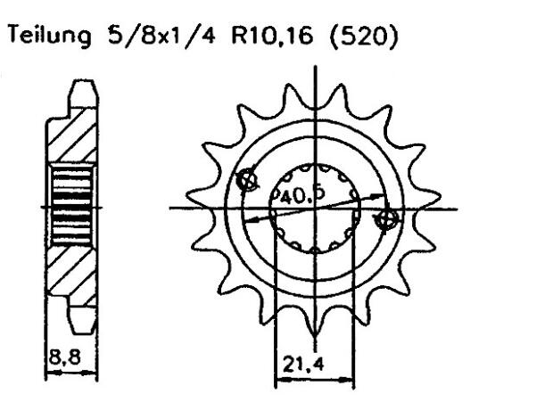 Polaris500 sprocket front t.16 tuning
