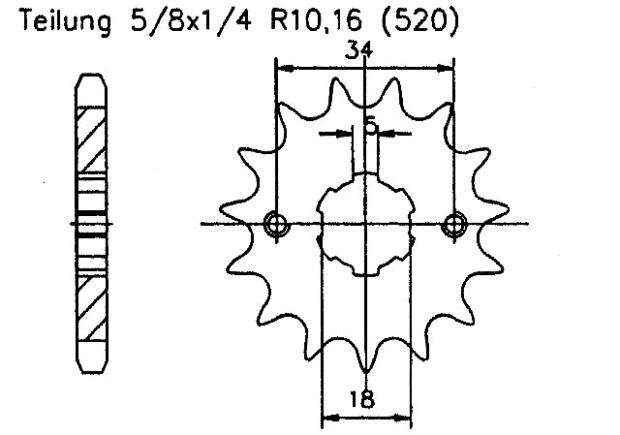 Reinmech Motorthek Motortek MT175 sprocket t.14