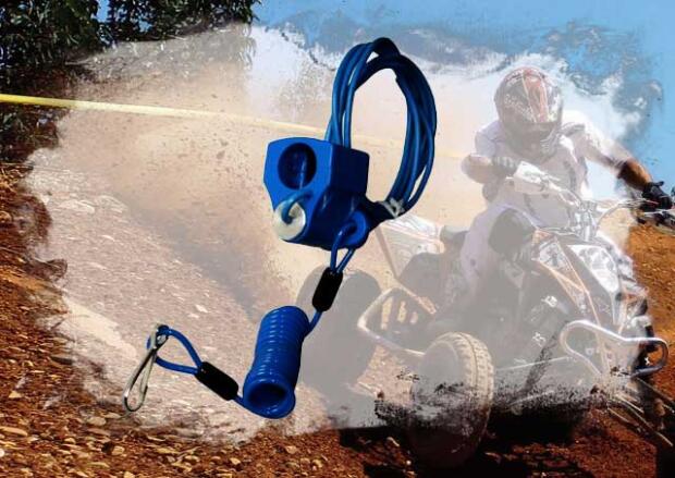 Safety switch stop-engine for Quad ATV UTV in blue closer