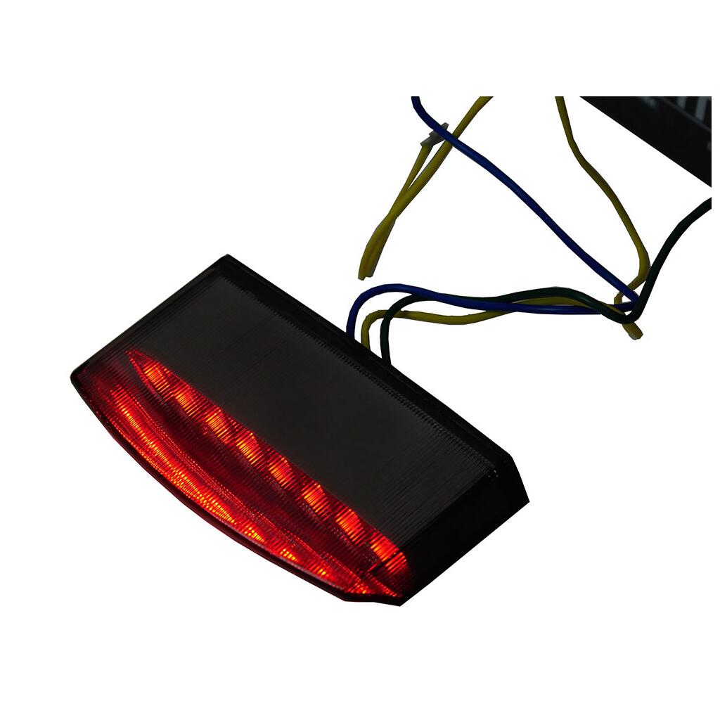 LED Rücklicht E-geprüft Schwar getönt mit Kennzeichenbeleuchtung Motorrad Quad 
