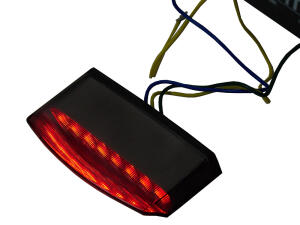 LED Rücklicht Boston getönt Motorrad / Enduro E-geprüft mit Nummernschildbeleuchtung