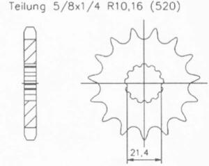 Ritzel 16 Zähne für Aprilia RXV 450 / RXV 550 /...