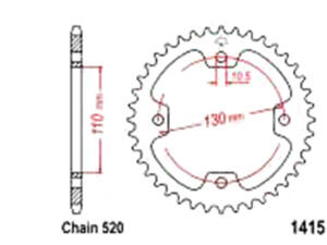 Tuning Kettenrad 36 Zähne für Dinli DMX 450 DL-902 904