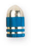 Valve Caps Silver Blue anodized Bullet Style